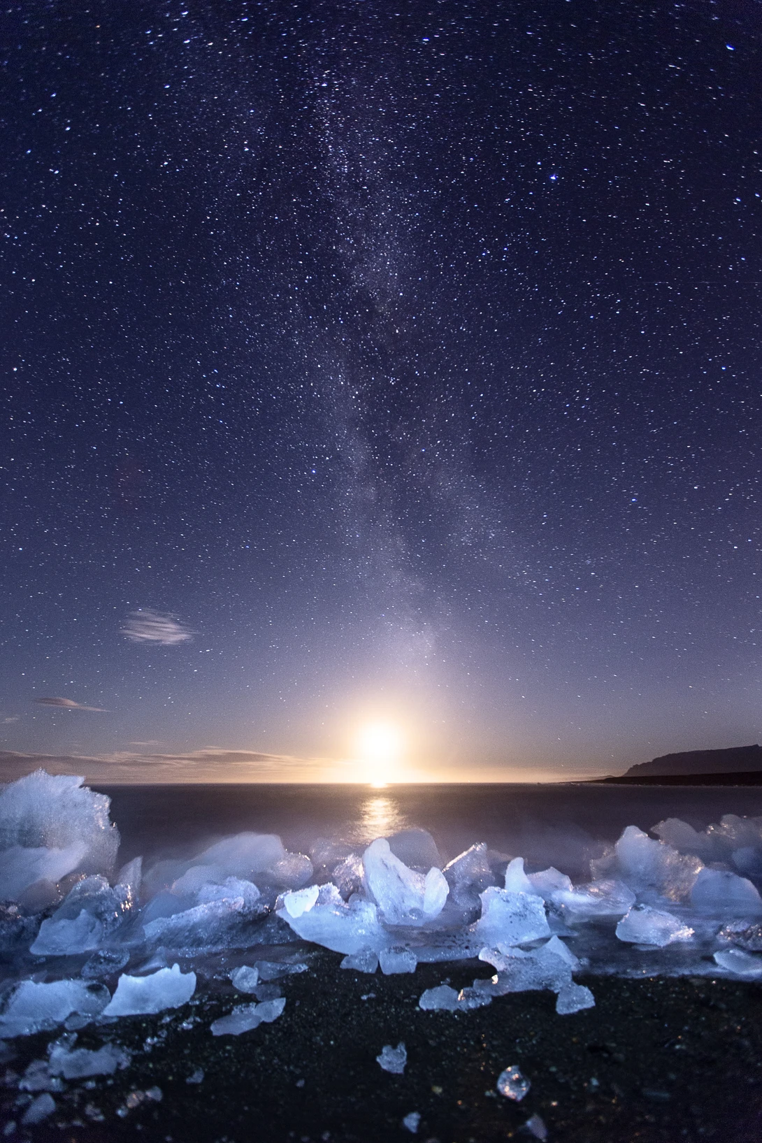 View Icy Beach Milky Way by Mads Peter Iversen