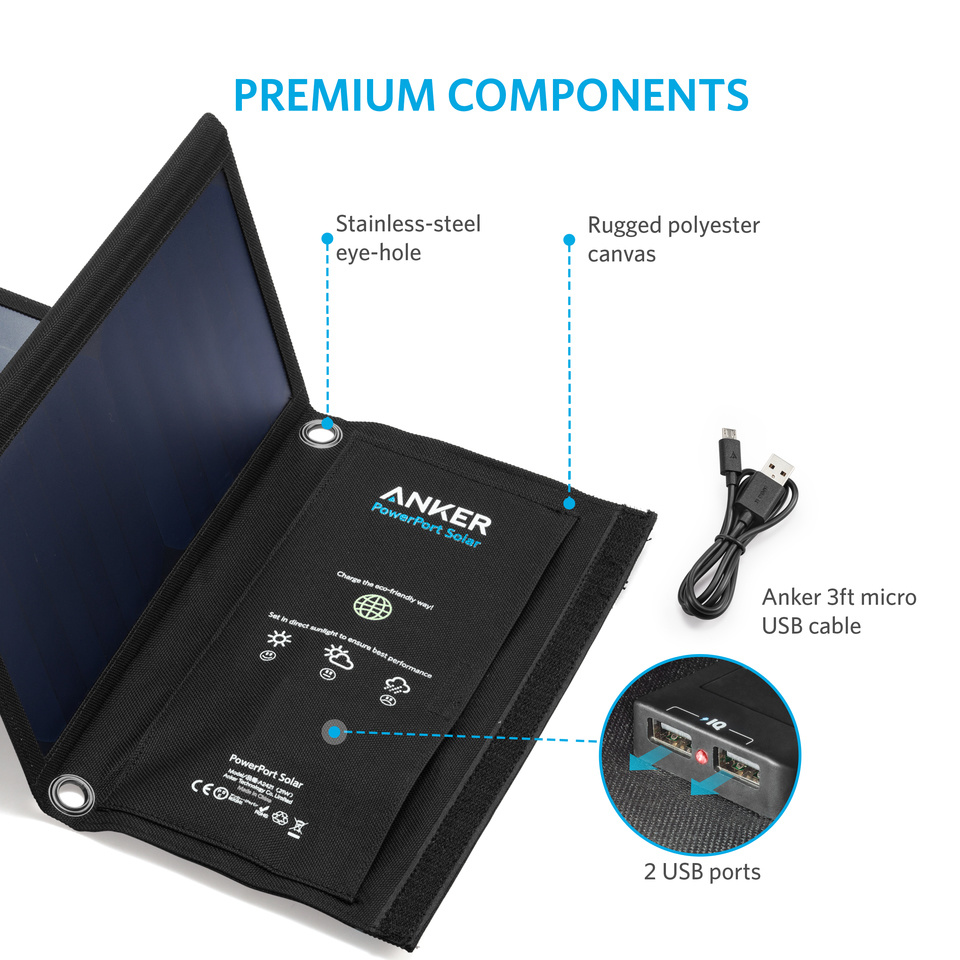 anker powerport solar 2 21w usb solar charger
