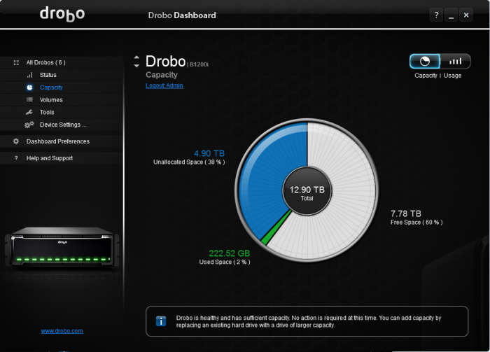 drobo dashboard working no network connection