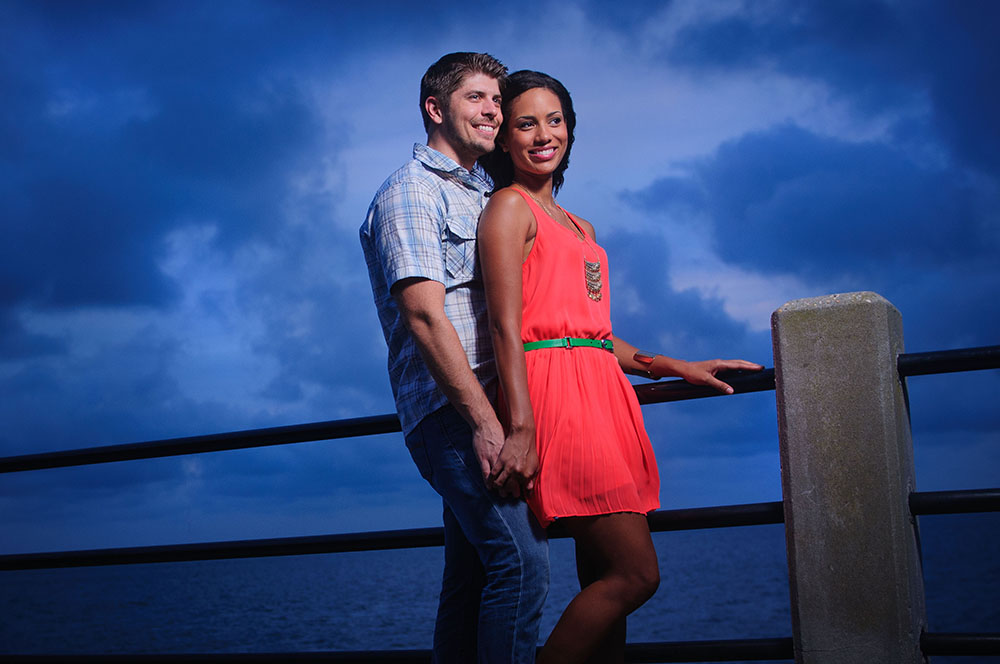 engagement photos at night