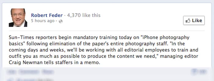 Chicago Sun-Times Starting Reporters On iPhone Photography Basics ...