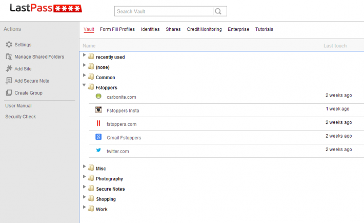 fstoppers-lastpass-mainscreen