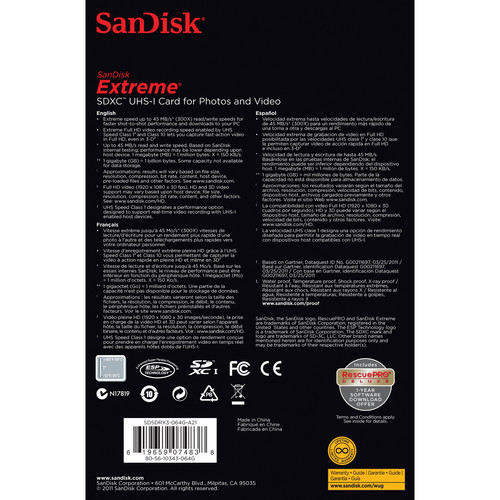 sandisk 64gb sdxc extreme sale bandh detail